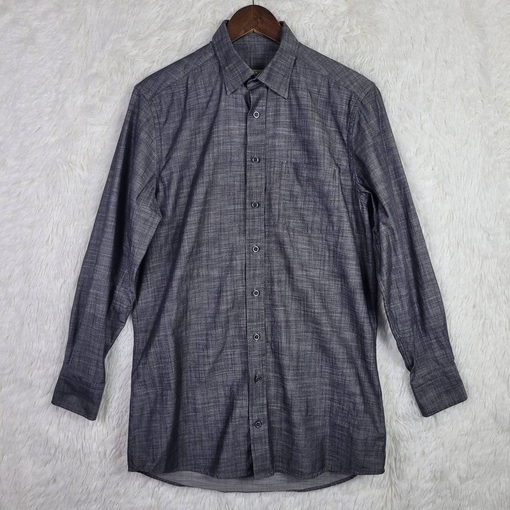 Tailor Store Shirt Chambray Black Chambray Jeffrey‎ Long Sleeve Mens M
